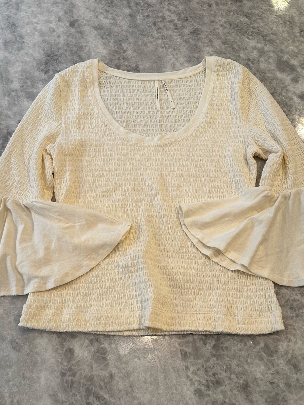Anthropologie Bell Sleeved Top, Size M, Cream